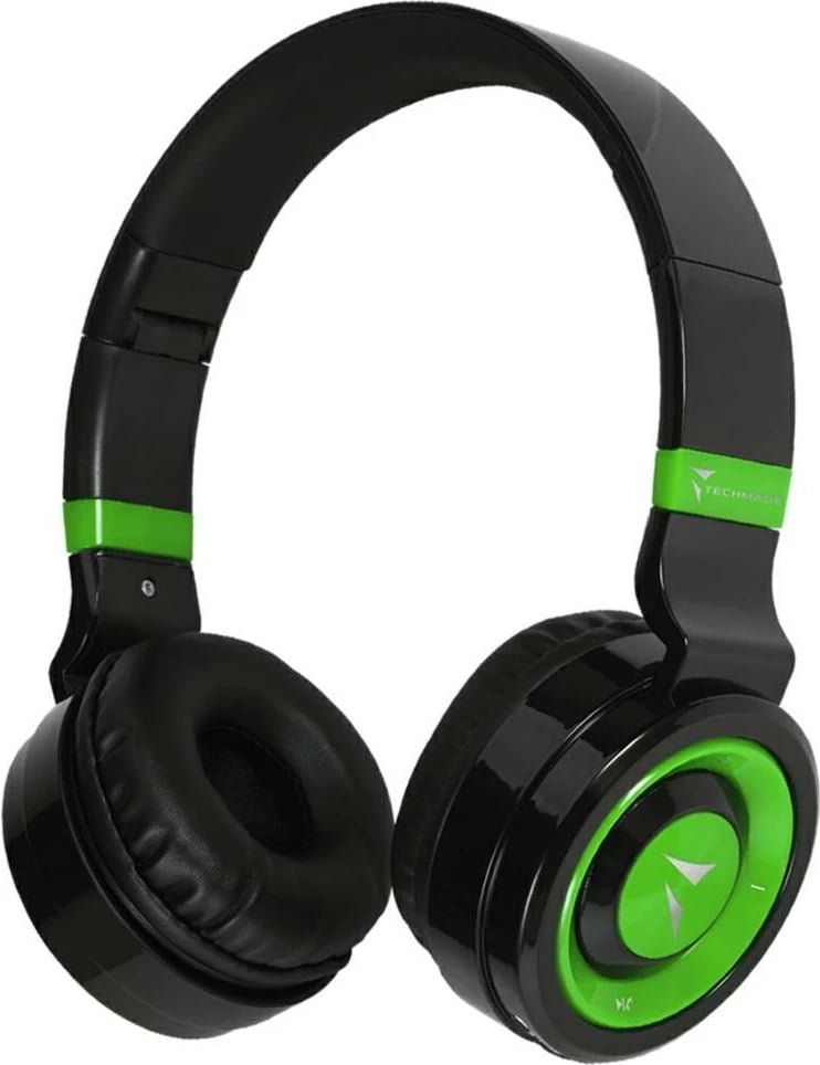 Kufje wireless Techmade BT+ mikrofon, Gjelbër
