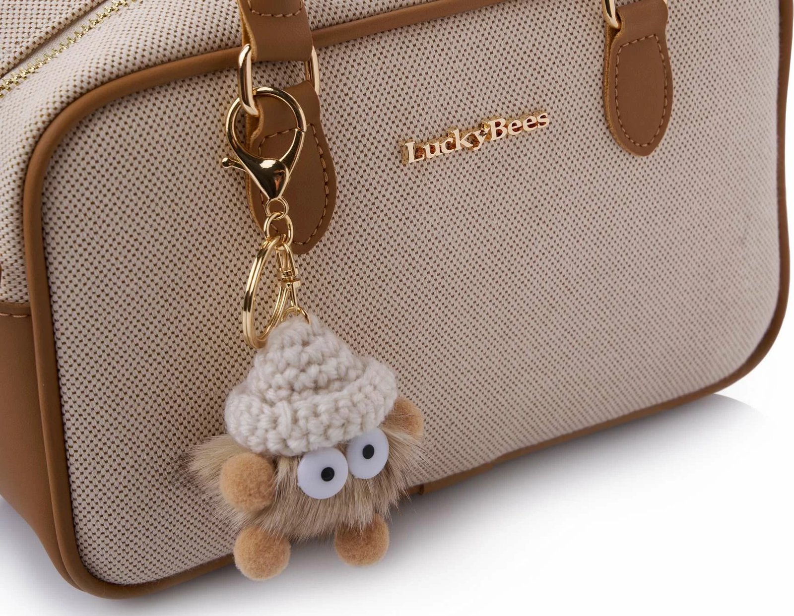 Çantë krahu Lucky Bees, ngjyrë tan, rosa