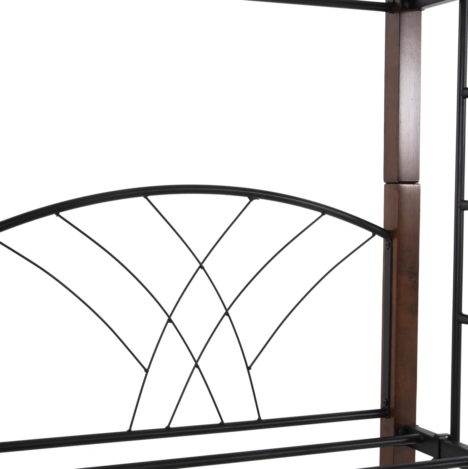 Krevati marinari STOREY FH687 metalik i zi-dru gome në ngjyrë arre 200x90x158Hcm