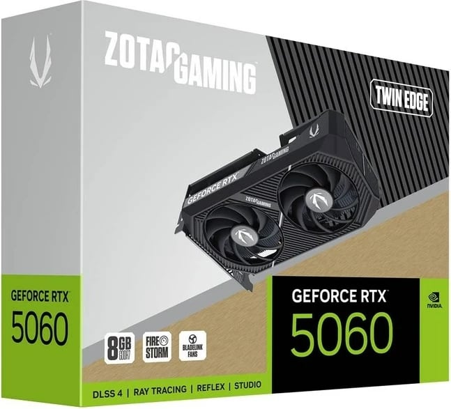 Kartelë grafike ZOTAC GAMING GeForce RTX 5060 Twin Edge, 8 GB GDDR7, e zezë