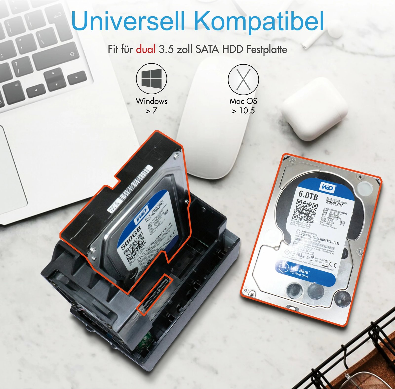 Kasë eksternale ICY BOX IB-RD3621U3, 2x3.5", USB 3.0, RAID, e zezë