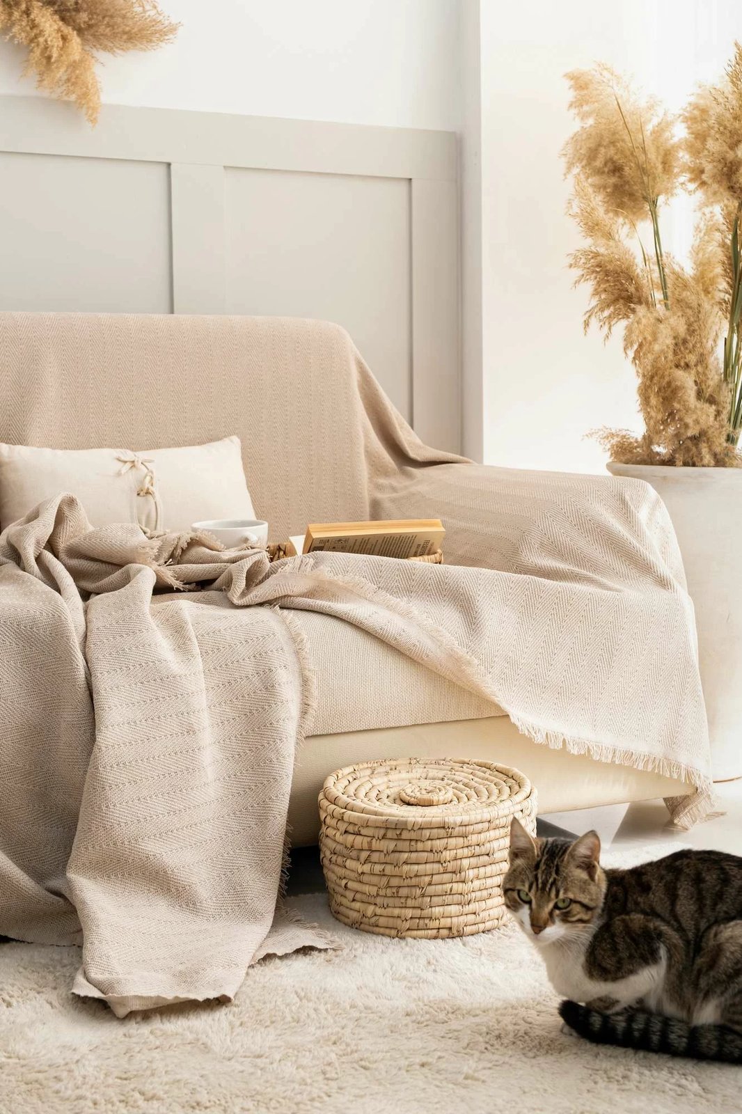 Mbulesë divani L'essentiel, ngjyrë bezhë, Rio, 180x300cm