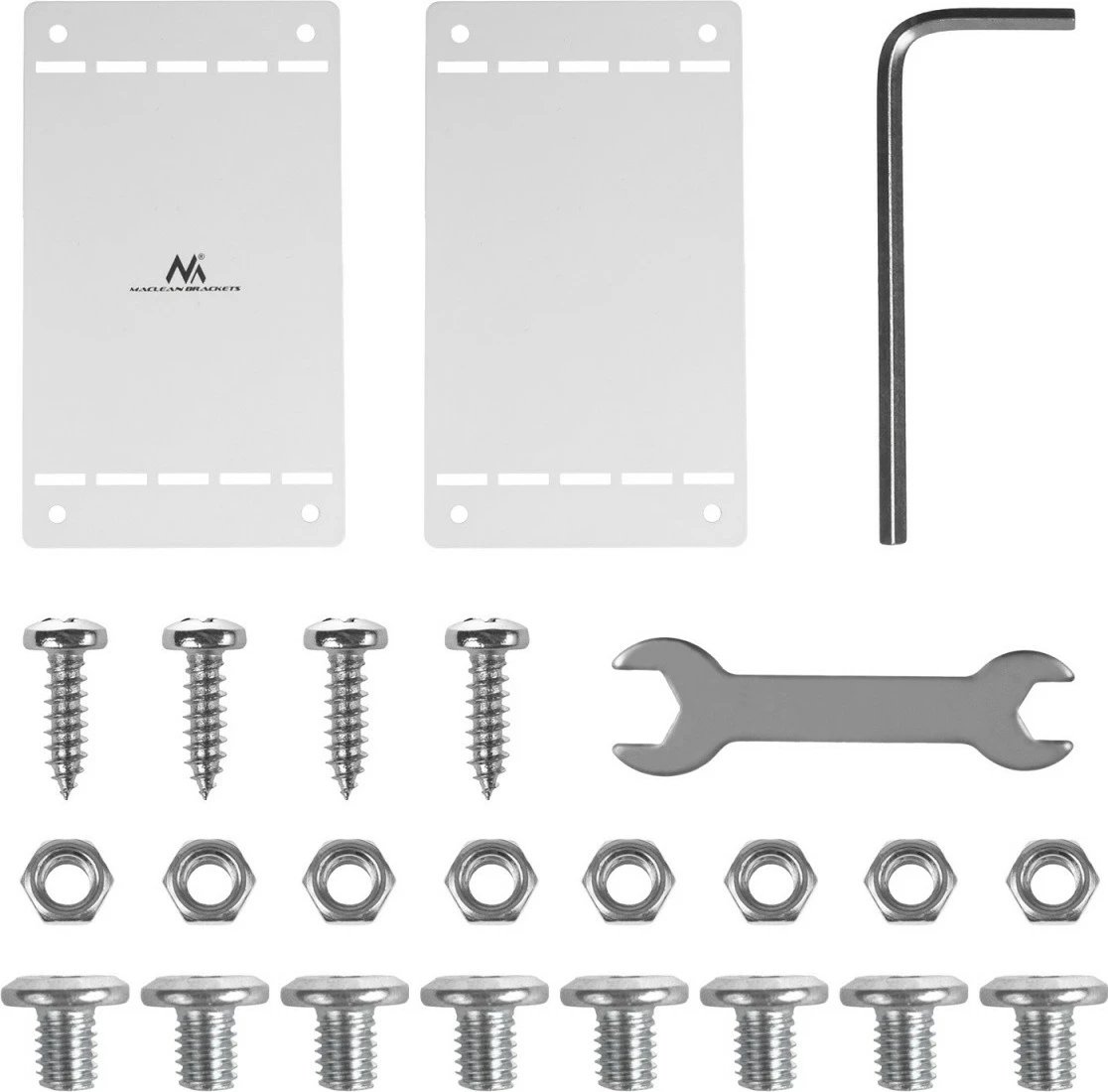 Organizues kabllosh Maclean MC-107 W, nën tavolinë, çelik, Bardhë
