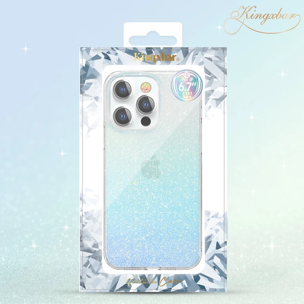 Mbështjellës Kingxbar Streamer Series për iPhone 13 Pro, Blu (Triangle)