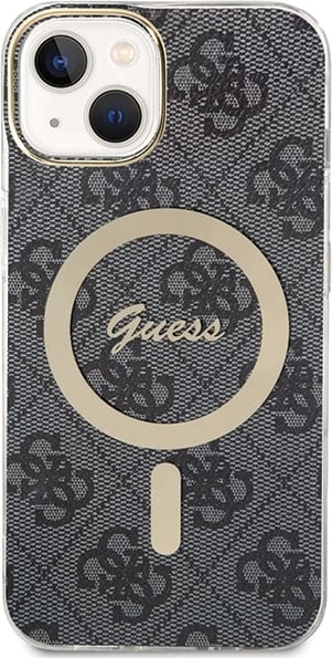 Mbështjellës Guess 4G MagSafe për iPhone 15, i zi