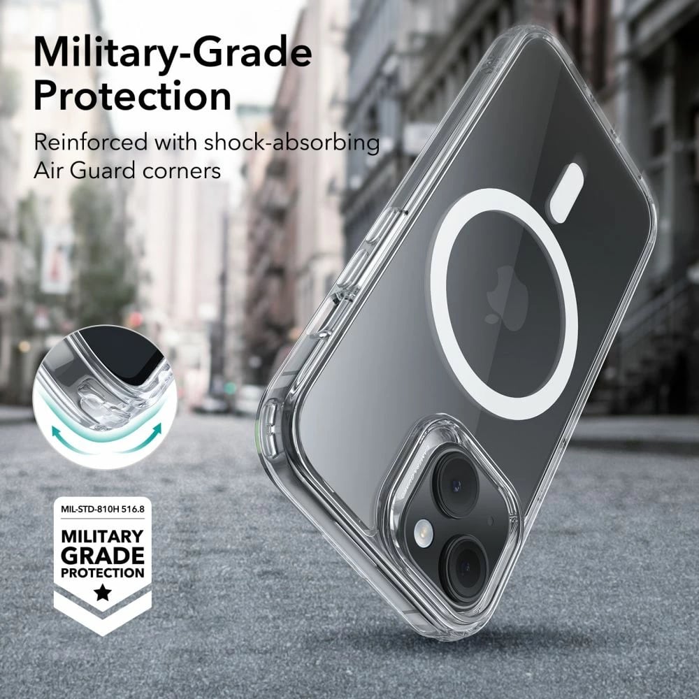 Mbështjellës ESR Classic Hybrid HaloLock me MagSafe për iPhone 15, Transparent