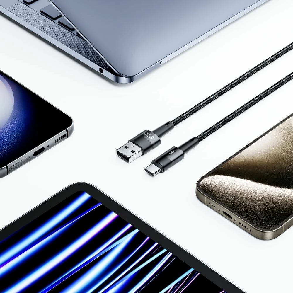 Kabllo USB-C/USB-C Tech-Protect UltraBoost 1m, 66W, Gri