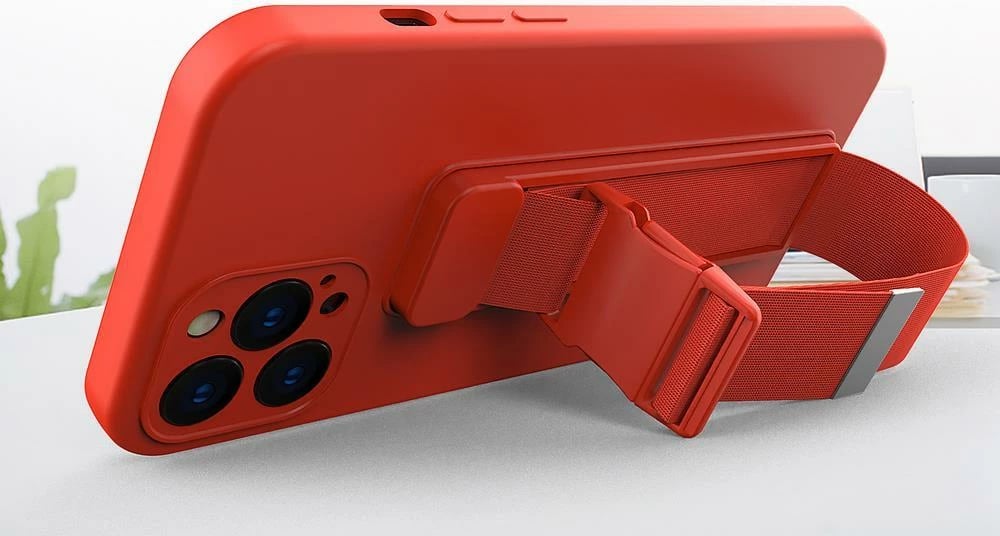 Mbështjellës silikoni Hurtel Rope Case me rrip, për Samsung Galaxy S22 Ultra, Zi