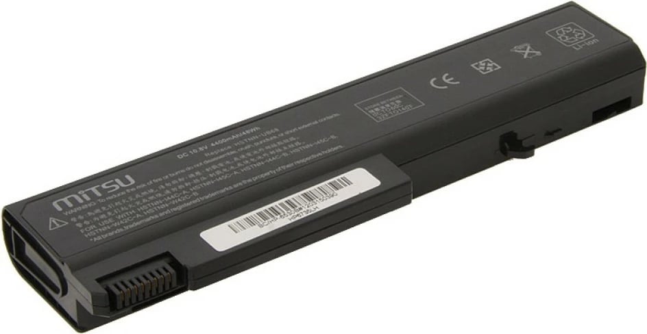 Bateri laptop Mitsu BC/HP-6530B, 4400 mAh, 10.8-11.1V, për HP/Compaq, e zezë