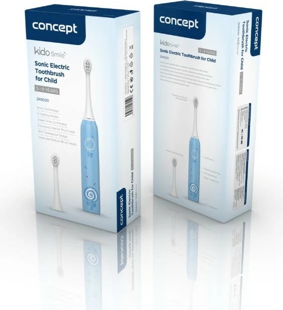 Furçë dhëmbësh elektrike për fëmijë Concept KIDO SMILE ZK6020, e kaltër, 4 koka
