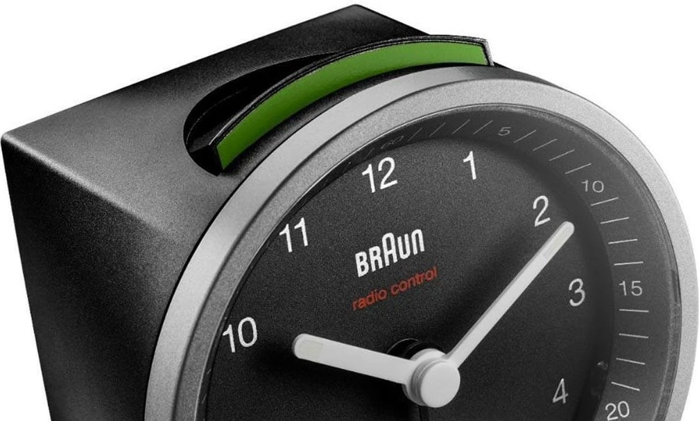 Alarm Braun BC07SB-DCF, analog, radio kontroll, zi e argjendtë