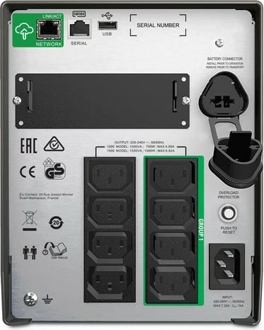 Kasë UPS APC SMT1000IC, 1000VA/700W, SmartConnect, Tower, e zezë