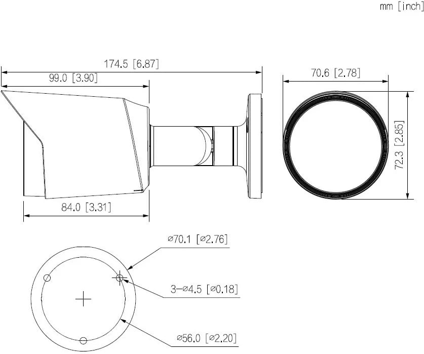 Kamerë IP Dahua HAC-HFW1200T-0280B-S6, 2 MP, Bardhë