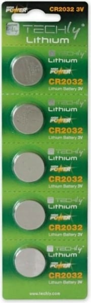 Bateri litium Techly CR2032, 3V, set prej 5 copë