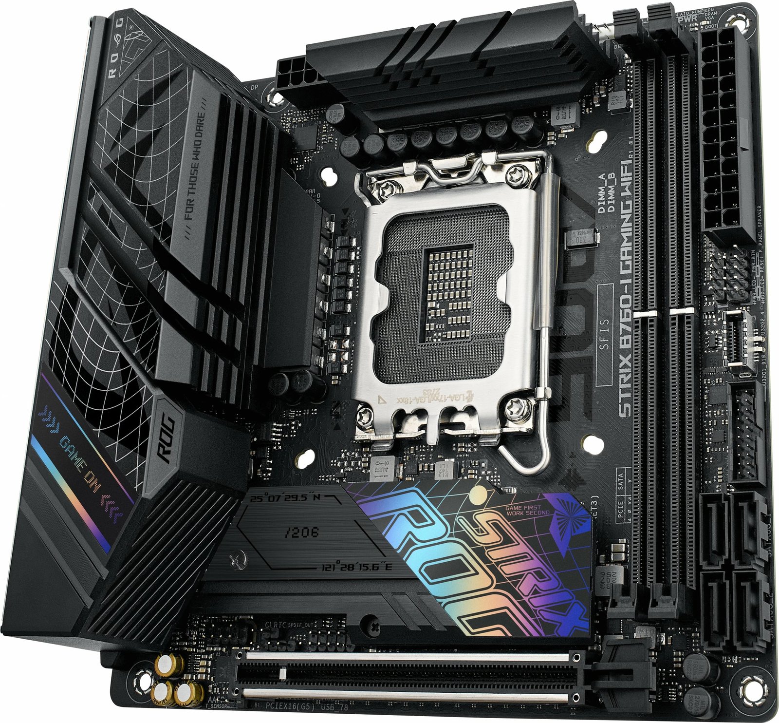 Pllakë amë ASUS ROG STRIX B760-I GAMING WIFI, Intel, LGA 1700, DDR5-SDRAM, 64 GB