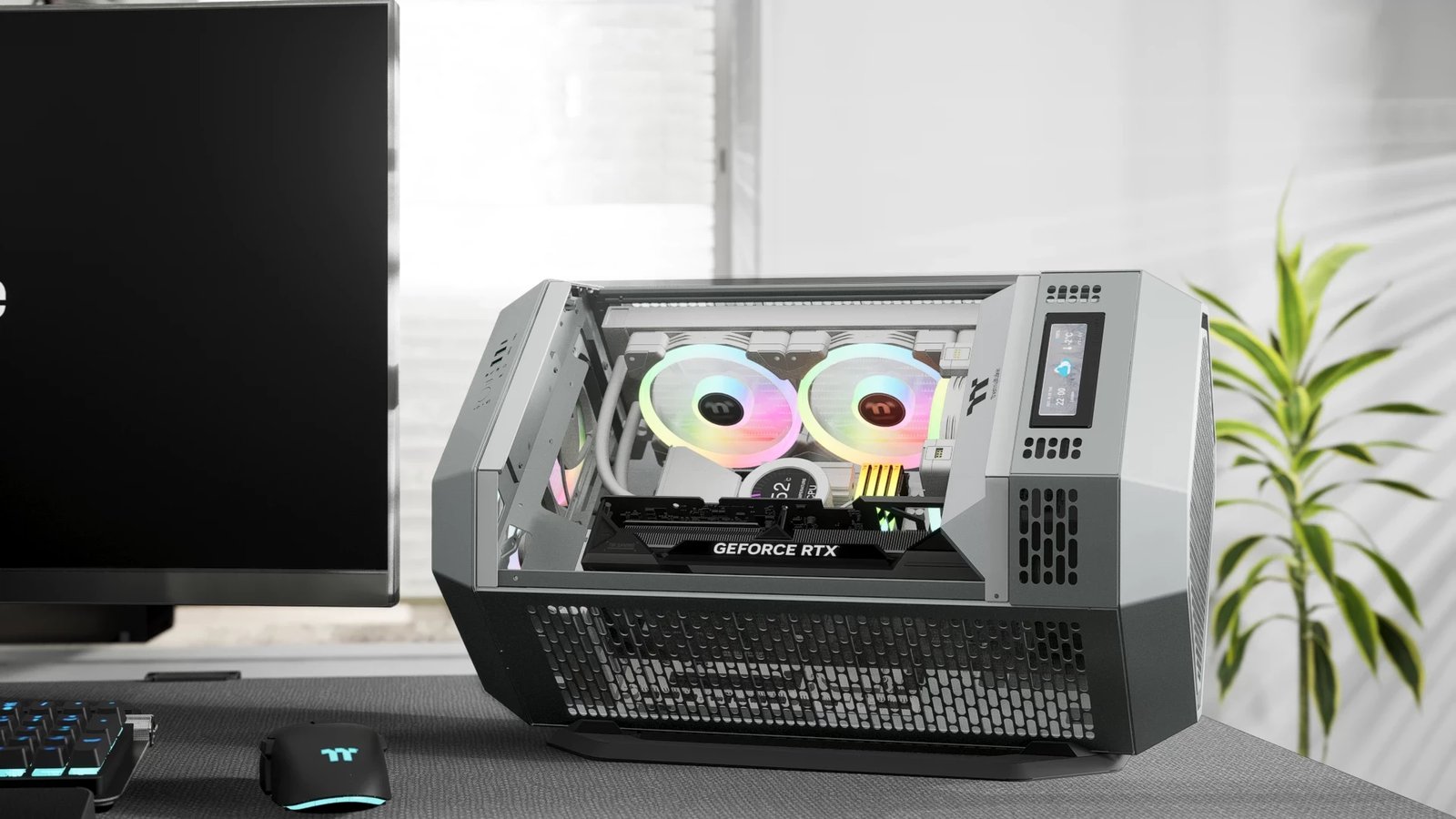 Set mbajtës për kasë Thermaltake The Tower 300, filtër anti-pluhur, ngjyrë e zezë/gur