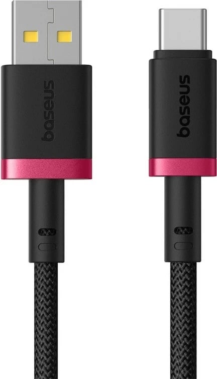 Kabllo Baseus Dura USB Type A në Type C, 60 W, 1 m, E kuqe