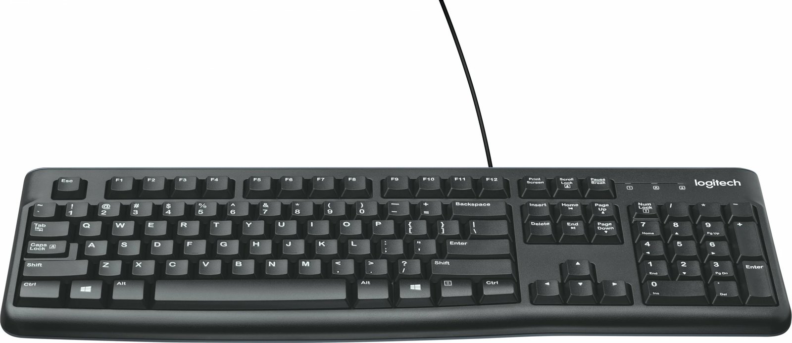 Tastierë Logitech K120 për Biznes, Full-size (100%), Wired, USB, QWERTY, E zezë
