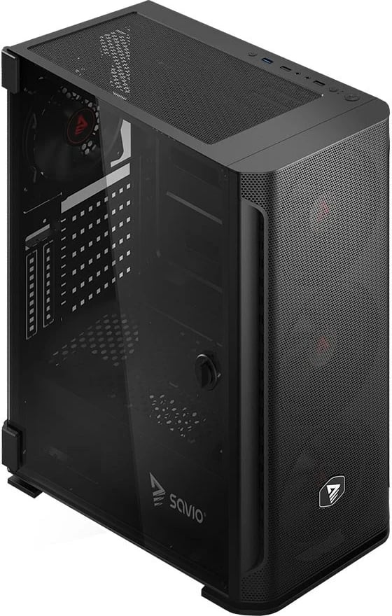 Kasë kompjuteri SAVIO Shadow X2, Mesh/Glass, E zezë