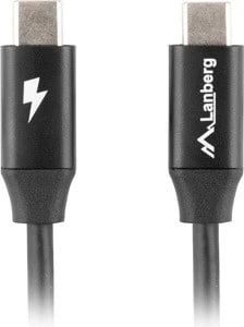 Kabllo Lanberg USB 2.0 USB-C M/M 1M QC 4.0, e zezë