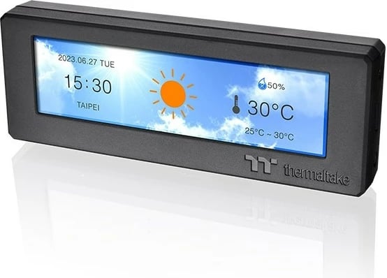 Ekran LCD 3.9 inç Thermaltake, aksesor për kasë, i zi