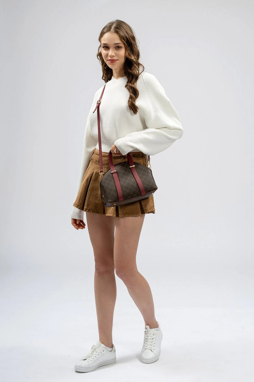 Çantë dore Lucky Bees, 1233, kafe dhe e kuqe e errët