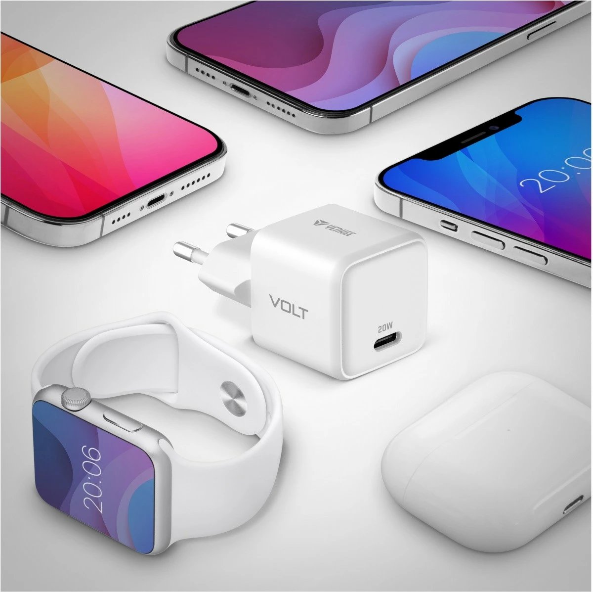 Karikues muri YENKEE YAC G20 VOLT, USB Type-C, 20W, i bardhë