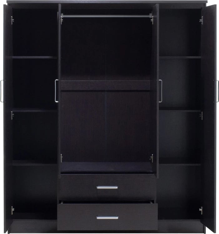 Dollap Olympus me 4 dyer e sirtarë, ngjyrë wenge, 159x57x183 cm