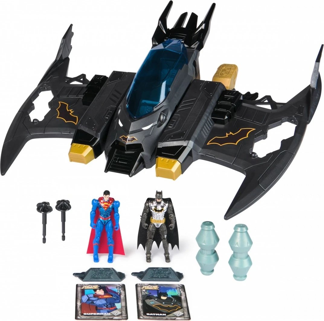 Set figurina aksion Batman Spin Master DC Metal Force Batwing Transformation, plastikë, për fëmijë