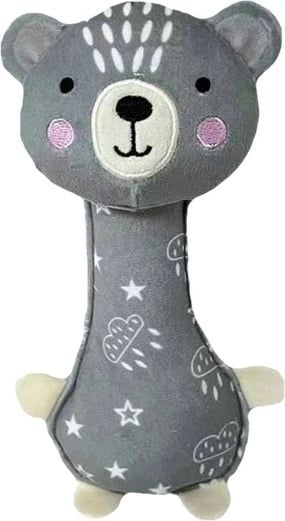 Lodër zëri për bebe TULILO arush, 17 cm, pelushi, gri