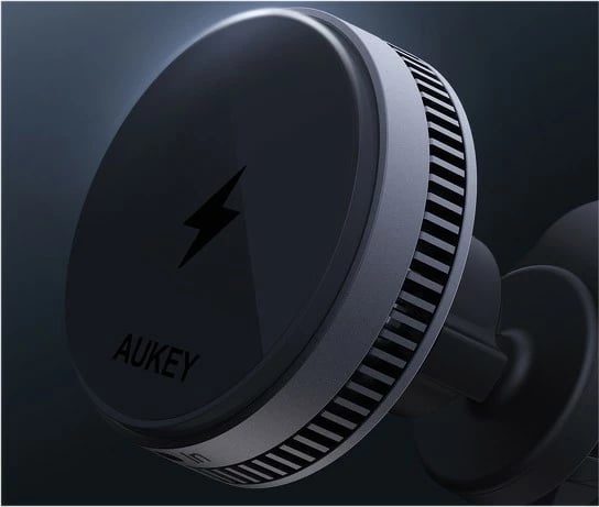 Mbajtës magnetik për veturë AUKEY HD-MC13A MagFusion Dash Pro, karikim wireless Qi2 15W, ftohje aktive, i zi