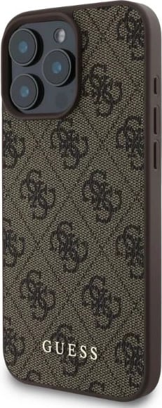 Mbështjellës Guess 4G Classic për iPhone 16 Pro, Kafe