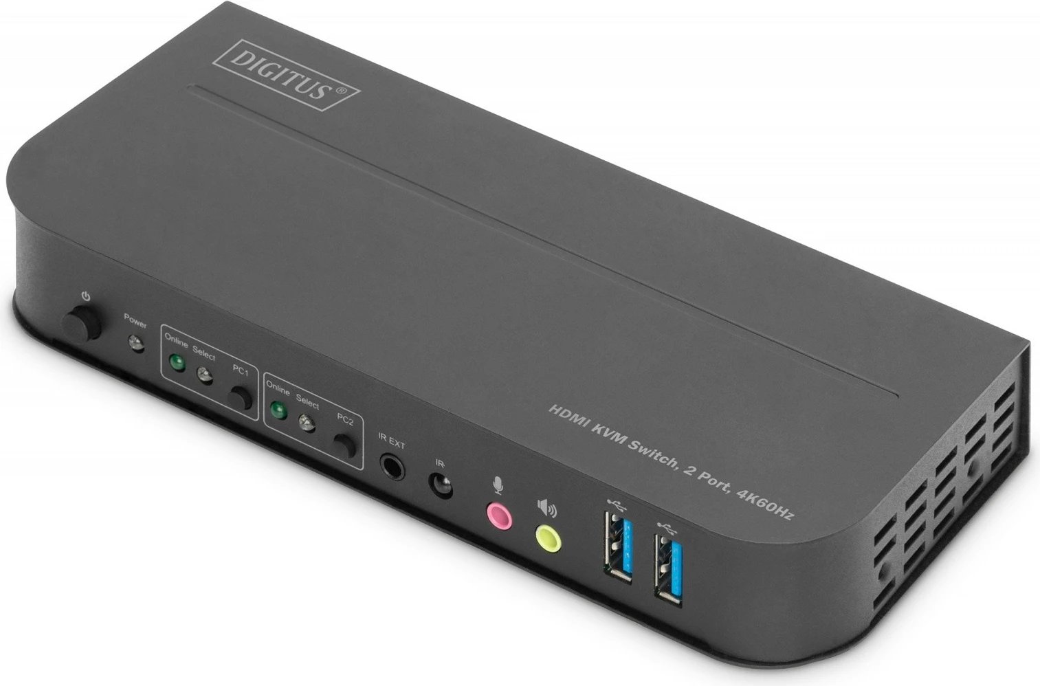 Switch KVM Digitus DS-12874, 2 porta HDMI, 4K 60Hz, 2x USB 3.0, i zi