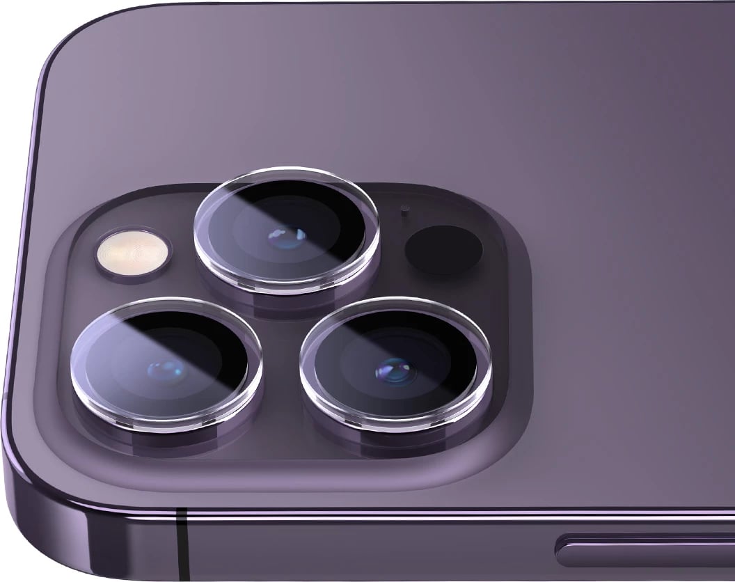 Xham i temperuar për kamerë Baseus, për iPhone 14 Pro / 14 Pro Max, transparent, me set montimi