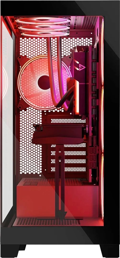 Kasë MODECOM Volcano Space ARGB, Midi Tower, xham i temperuar, e zezë