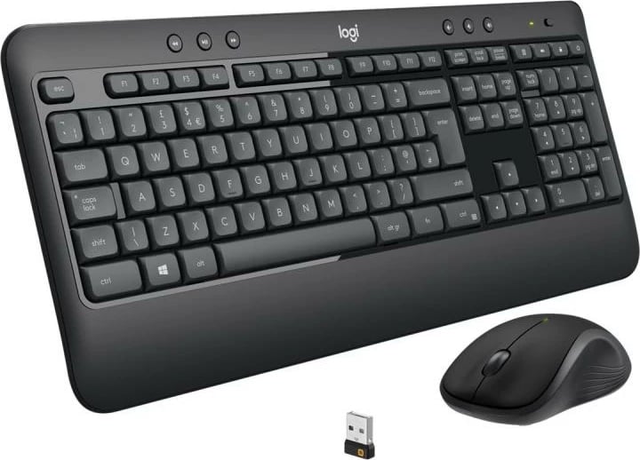 Combo tastierë dhe Maus, Logitech MK540 (920-008685 920008685), wireless USB, US layout, me mbështetëse pëllëmbësh, zi-bardhë, set