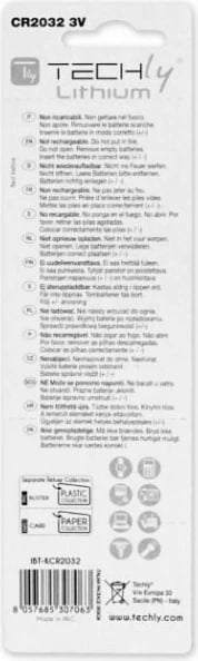 Bateri litium Techly CR2032, 3V, set prej 5 copë