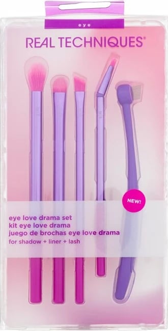 Set brushash për sy Real Techniques Eye Love Drama për femra vjollcë, 1 copë