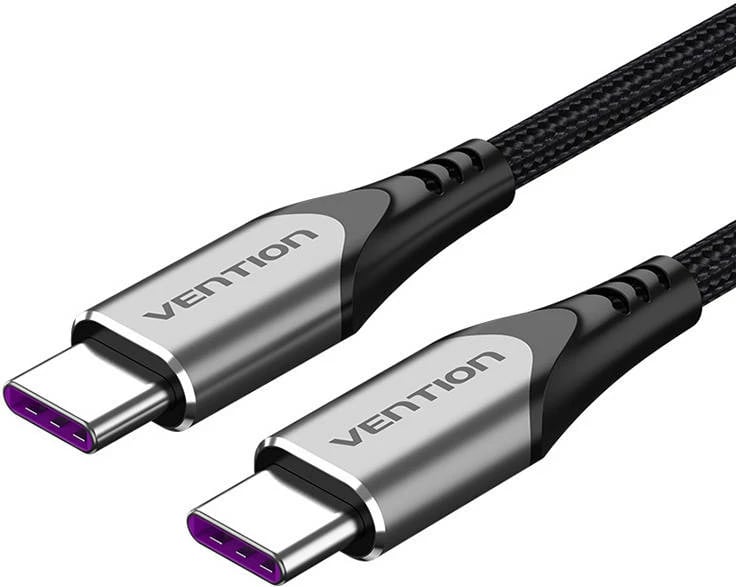 Kabllo USB-C në USB-C Vention TAEHF, 1m, 100W, e zezë