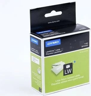Etiketa printeri DYMO Large Return Address Labels - 25 x 54 mm, e bardhë, vetëngjitëse, letër, permanente, drejtkëndëshe, LabelWriter