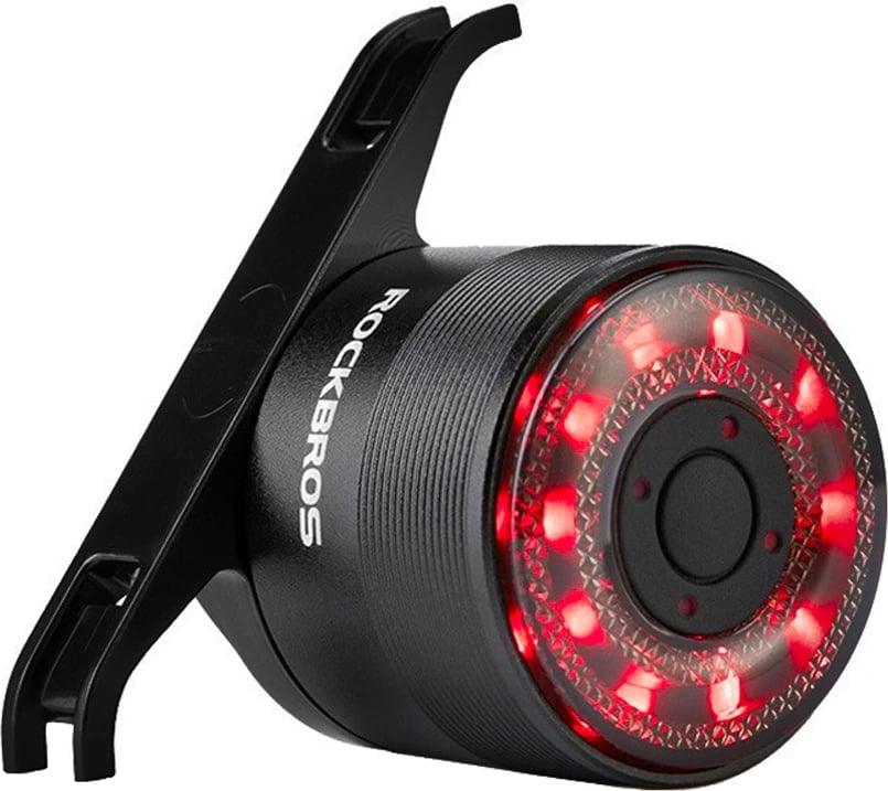 Dritë e pasme për biçikletë Rockbros Q1, 7 ngjyra LED, USB-C, e zezë, set me kabllo