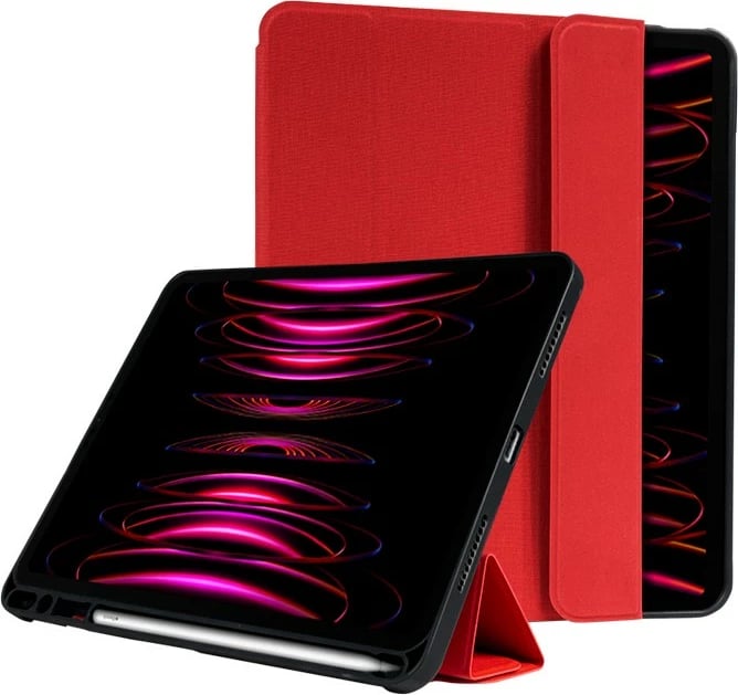 Mbështjellës CRONG FlexFolio për iPad Air 11, iPad Pro 11, me funksion për Apple Pencil, Kuq