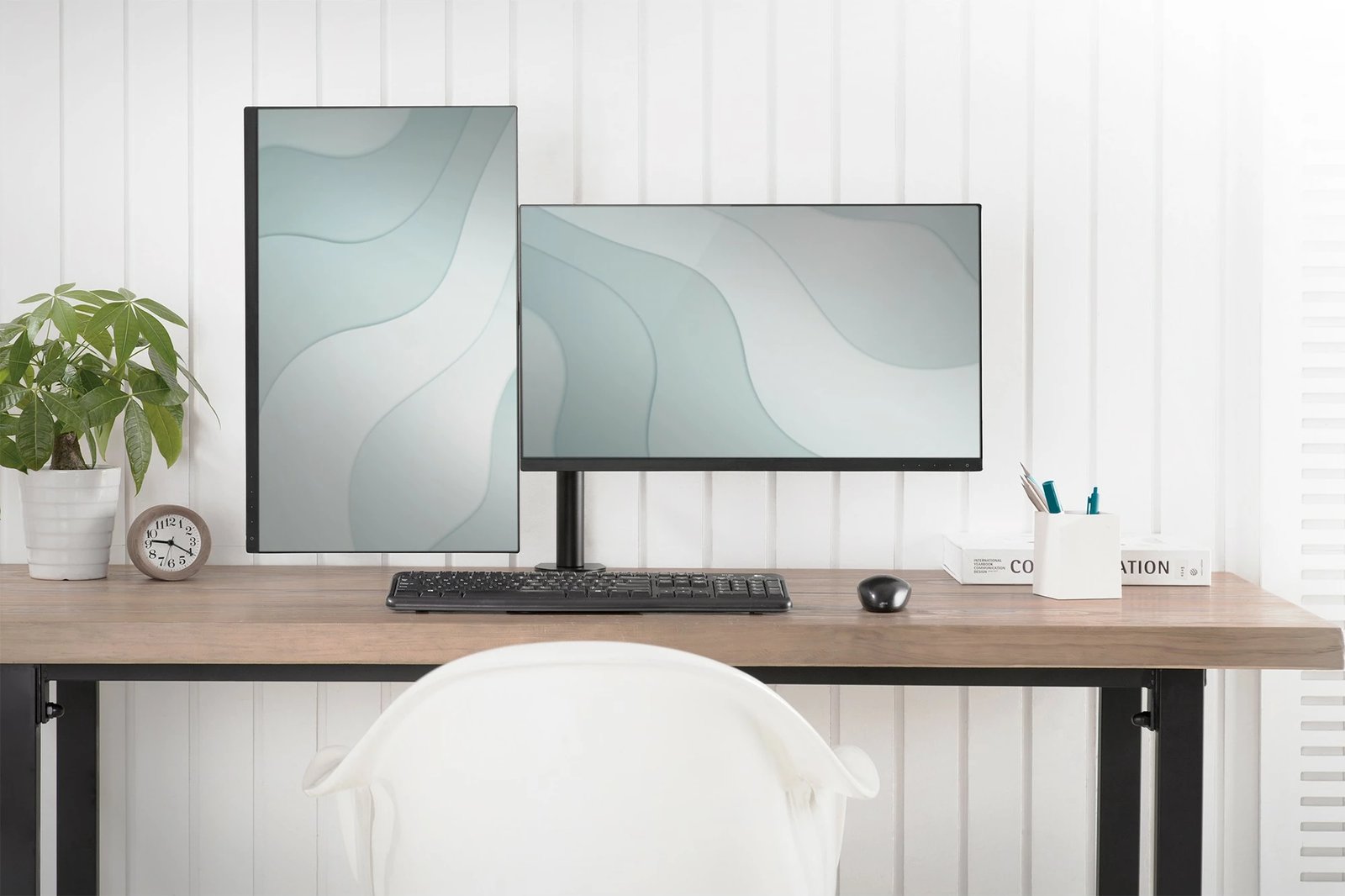 Mbajtës monitori Digitus, Universal, për dy monitorë, 15"-32", i zi