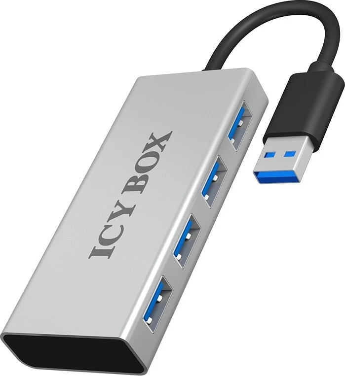 Hub USB RaidSonic ICY BOX IB-AC6104, USB 3.2 Gen 1, 5000 Mbit/s, Bardhë, Alumini