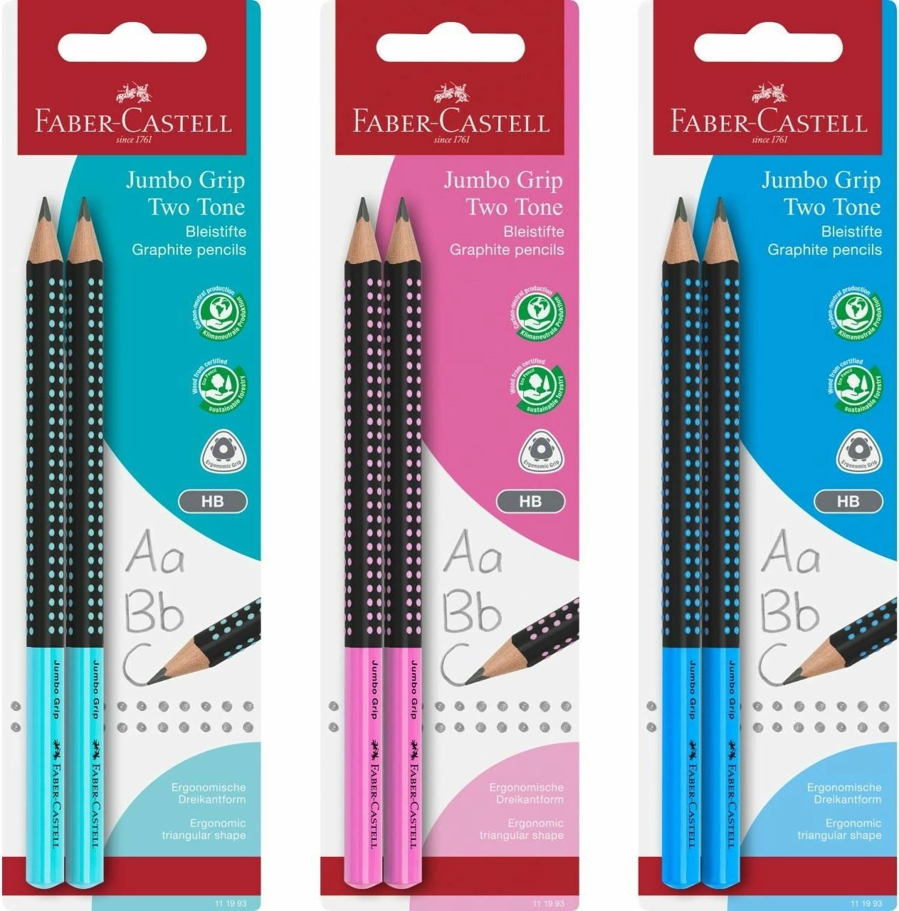 Laps grafiti FABER-CASTELL Jumbo Grip Two Tone 2 copë, ngjyra të përziera