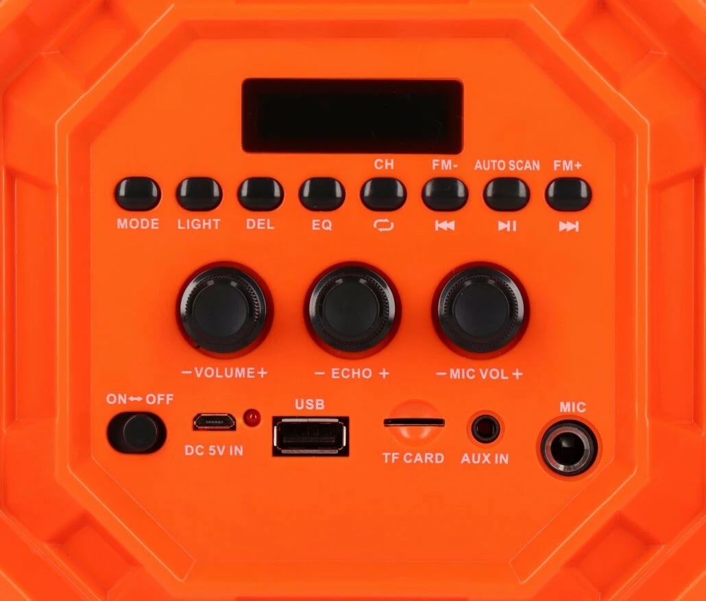 Altoparlant portativ PRIME3 APS31 me Bluetooth dhe karaoke, 100W, i zi/portokalli