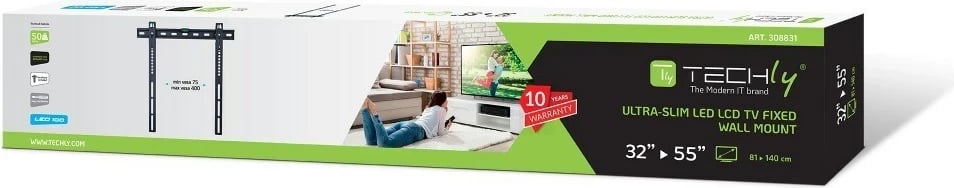 Mbajtës muri TECHly për TV LED/LCD, 23-55", i zi