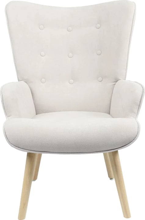 Bergere Fluffy, material stof, ngjyrë gri e çelur, këmbë natyrale, 75x69x96cm