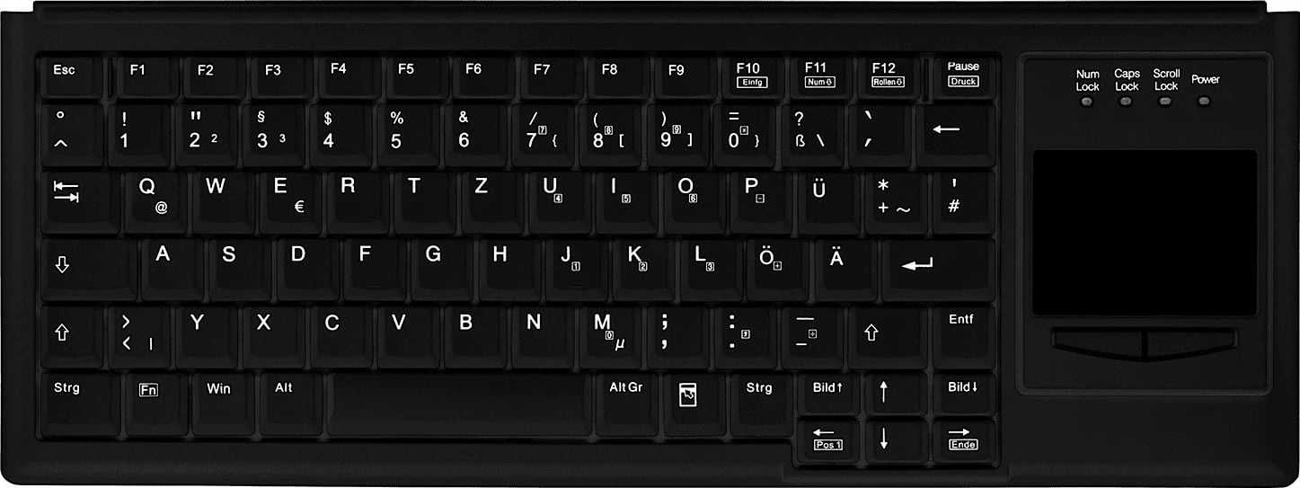 Tastierë Cherry AK-4400-G me touchpad, PS/2, QWERTZ, e zezë
