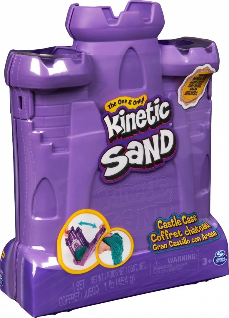 Set rërë kinetike Spin Master Kinetic Sand Castle Suitcase, 454g, turkuaz